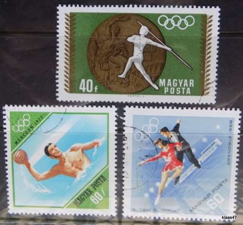 Hungary - Theme: Olympics - Sport - Mixed Lot of 3 cancelled stamps