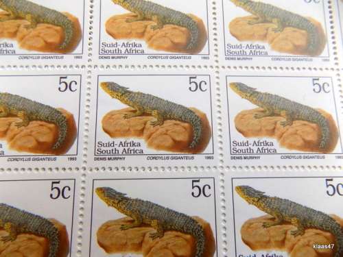 RSA - 1993 - Lizard - Full Sheet of 100 x 5c - Unused - Folded