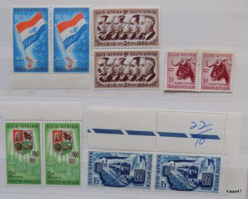 Union of South Africa - Mint stamps - Mixed lot of predecimal pairs.