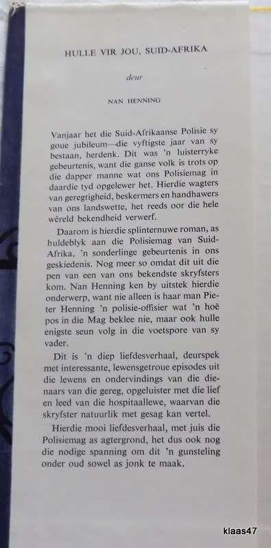 Hulle vir Jou, Suid-Afrika - Polisie Police - Nan Henning (`n Polisie-roman)