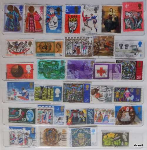 GB - Mixed Lot of 31 Used stamps (some previously hinged)