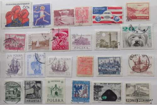 World Mix - Mixed Lot of 24 Used stamps (some hinged)