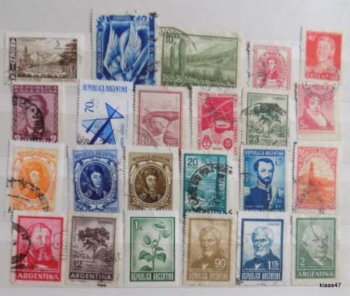 Argentina - Mixed Lot of 23 Used (some hinged) stamps