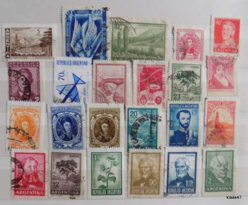 Argentina - Mixed Lot of 23 Used (some hinged) stamps