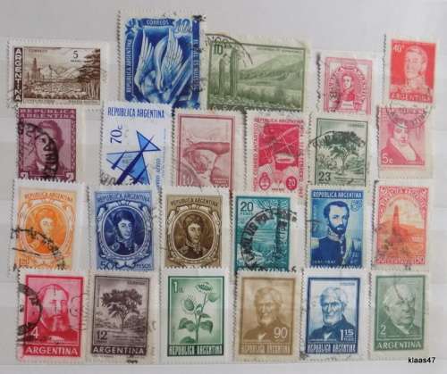 Argentina - Mixed Lot of 23 Used (some hinged) stamps