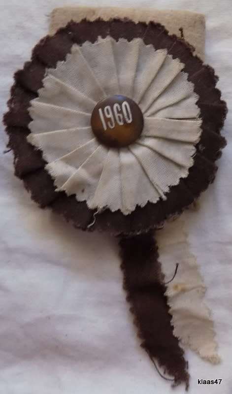1960 - Brown and Beige Rosette -  8cm diameter