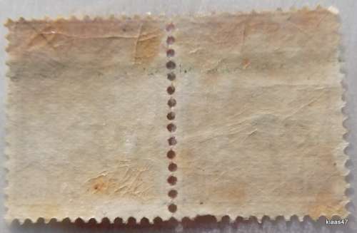Zuid Afrikaansche Rep - 1895 - Pair of 1d surcharge (green) on 2 1/2d stamp (Used hinged)