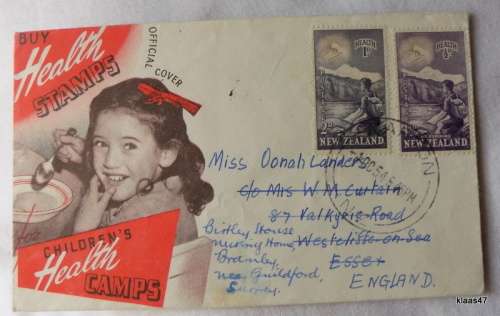 New Zealand - Official Cover - 1954 - Health Issue - Young Climber