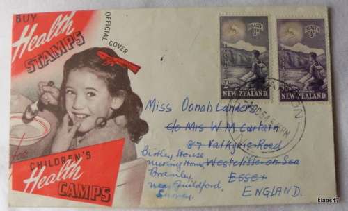 New Zealand - Official Cover - 1954 - Health Issue - Young Climber
