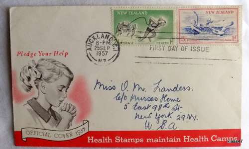 New Zealand - 1957 - Health - First Day of Issue Cover
