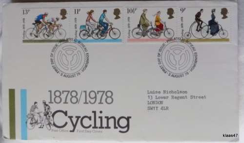 GB - 1978 - 1878/1978 Cycling - Royal Mail First Day Cover