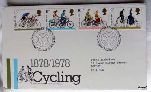 GB - 1978 - 1878/1978 Cycling - Royal Mail First Day Cover