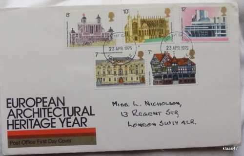 GB - 1975 - European Architectural Heritage Year - Royal Mail First Day Cover