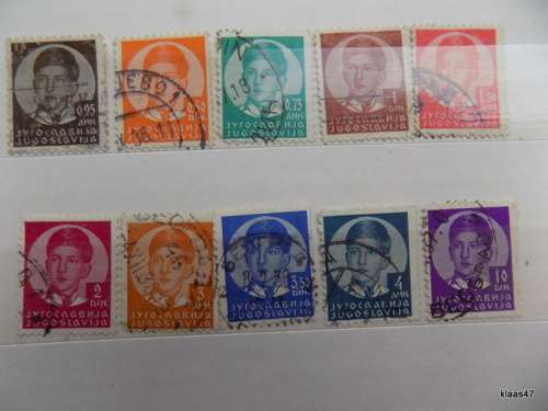 Yugoslavia - 1935-1940 - Young King Peter II - 10 Used some hinged stamps