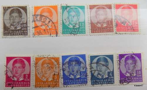 Yugoslavia - 1935-1940 - Young King Peter II - 10 Used some hinged stamps