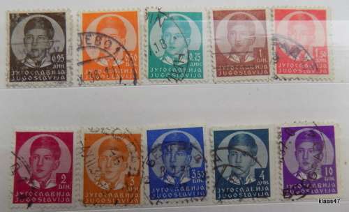Yugoslavia - 1935-1940 - Young King Peter II - 10 Used some hinged stamps