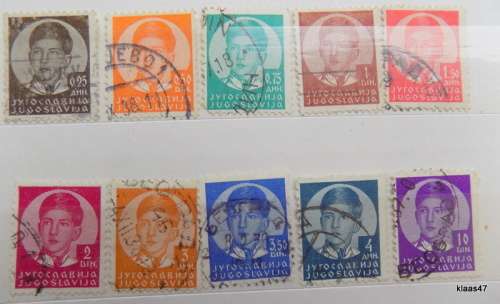 Yugoslavia - 1935-1940 - Young King Peter II - 10 Used some hinged stamps