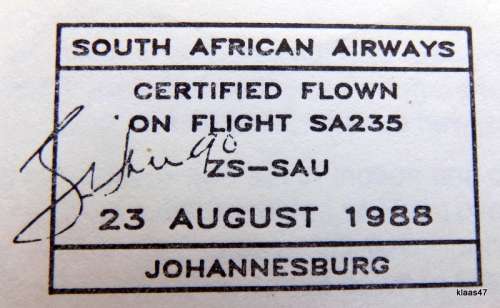 SAA SAL - Certified Flight Covers 45 and 46 - Round the Bulge: 25 years - JHB LDN and LDN JHB