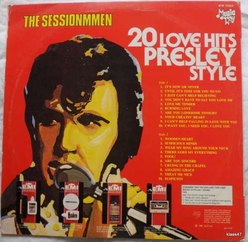 The Sessionmen - 20 Love Hits Presley Style - Music Way - MW55017