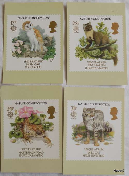 Nature Conservation -Post Office Picture Card Series PHQ 92 5/86 - Set of 4