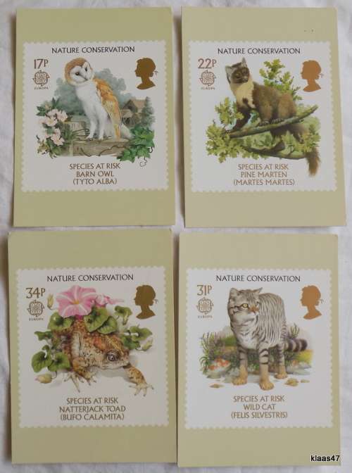Nature Conservation -Post Office Picture Card Series PHQ 92 5/86 - Set of 4