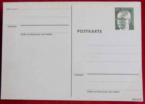 Postcard - Germany - Heinemann (Bundespräsident) - 1971 to 1974 (imprinted stamp series)
