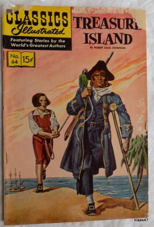 Classics Illustrated - No. 64 - 1967 - Treasure Island - Robert Louis Stevenson - Cover damage