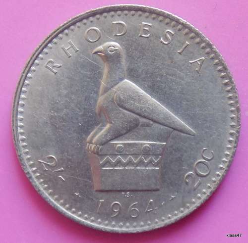 Rhodesia - 1964 - Dual currency 2/- 20c  - Copper-nickel