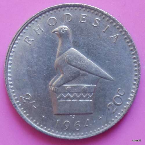 Rhodesia - 1964 - Dual currency 2/- 20c  - Copper-nickel