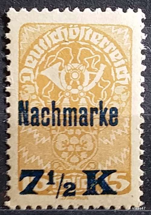 Austria - 1920`s - Postage Due Stamp - Overprint Nachmarke