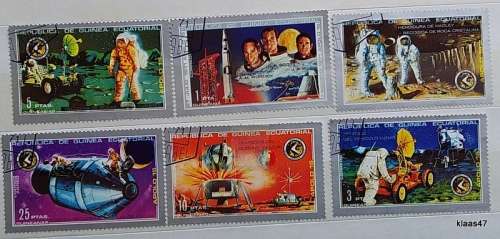 Equatorial Guinea - 1972 - Apollo 15 - 6 Cancelled stamps