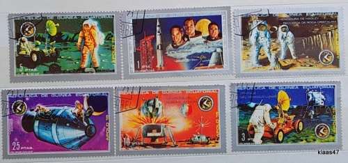 Equatorial Guinea - 1972 - Apollo 15 - 6 Cancelled stamps