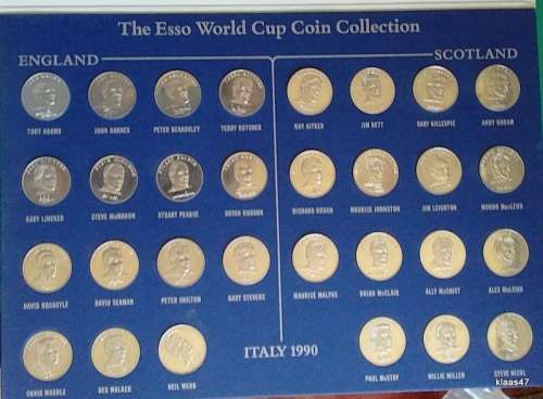 Esso Italy World Cup Coin Collection 1990 England and Scotland (In Folder) - Complete