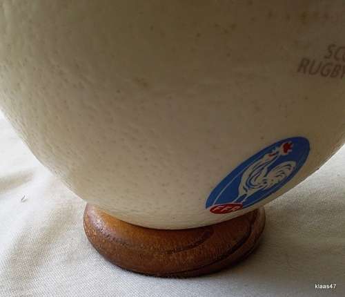 Rugby World Cup 1995 South Africa - Ostrich Egg on Stand - 16cm High
