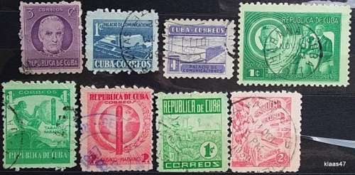 Cuba - 1930`s -1940`s - Mixed Lot of 8 Used (some Hinged) stamps