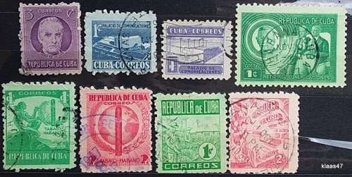 Cuba - 1930`s -1940`s - Mixed Lot of 8 Used (some Hinged) stamps