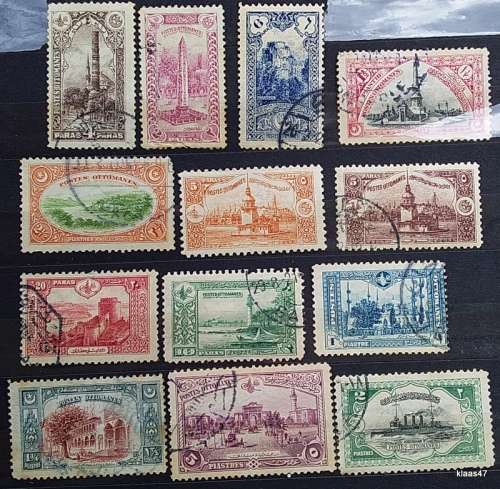 Ottoman Empire - 1914 -  13 Used (Some Hinged) stamps
