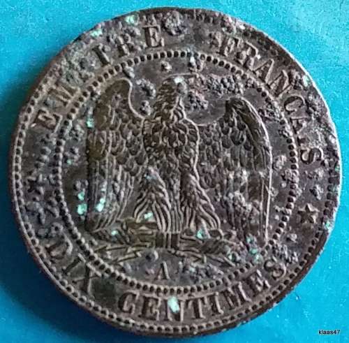 France Empire - 1861 A - Napoleon III - 10 Centimes - Bronze
