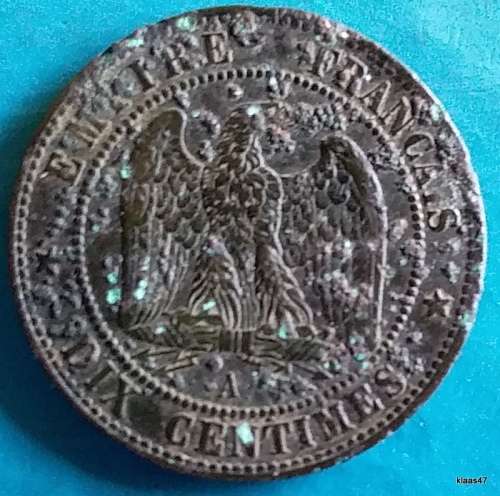 France Empire - 1861 A - Napoleon III - 10 Centimes - Bronze