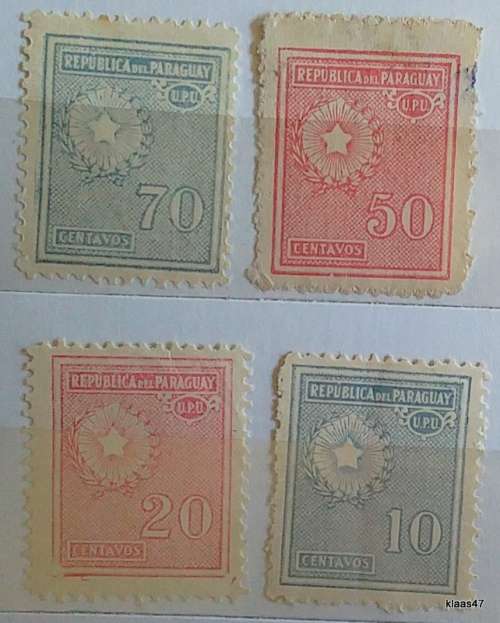 Paraguay - 1935 - Definitive - 4 Unused stamps