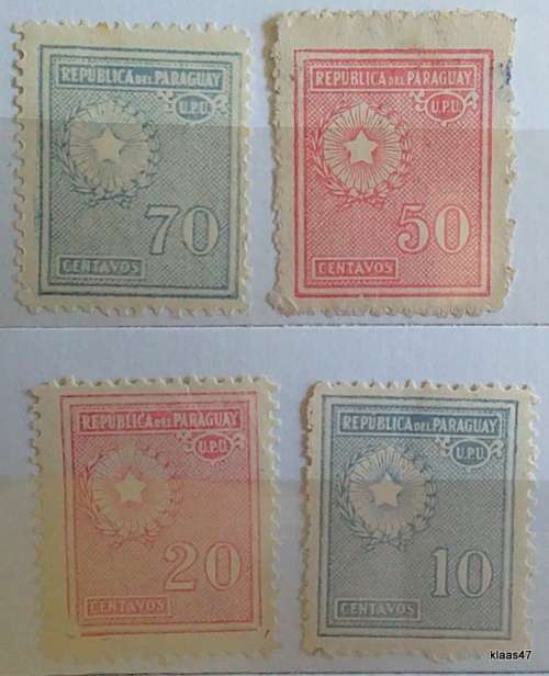 Paraguay - 1935 - Definitive - 4 Unused stamps