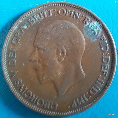 GB - George V - 1928 - One Penny - (smaller portrait) - Bronze