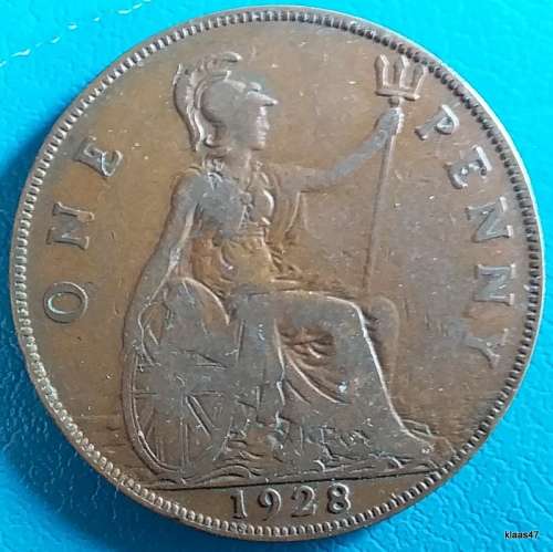 GB - George V - 1928 - One Penny - (smaller portrait) - Bronze