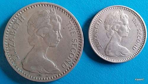 Rhodesia - 1964 - 2½ Shillings / 25 Cents - 1 Shilling / 10 Cents - Copper-nickel
