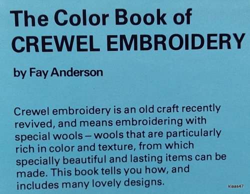 The Color Book of Crewel Embroidery - Fay Anderson - Hardcover