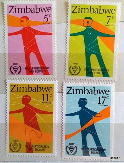 Zimbabwe - 1981 - International Year of the Disabled - Set of 4 Unused stamps