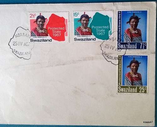 Swaziland - 1967 - F.D.C - Attainment of internal self-government. Protected State