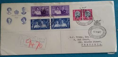 South Africa - Royal Visit - 1947 - Registration No. 9470 Royal Train Cachet