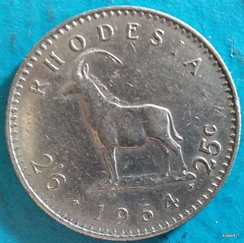 Rhodesia - 1964 - 2½ Shillings / 25 Cents - Elizabeth II - Copper-nickel