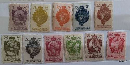 Lichtenstein - 1920 - Coat of Arms - 11 Unused Hinged stamps